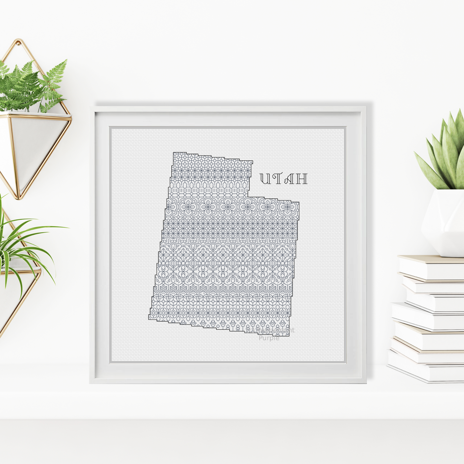 Utah Blackwork Blackwork Pattern by Peppermint Purple