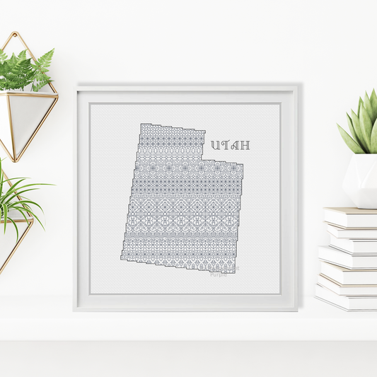 Utah Blackwork Blackwork Pattern by Peppermint Purple