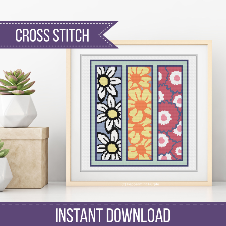 Flower Window Chart Cross Stitch Pattern by Peppermint Purple