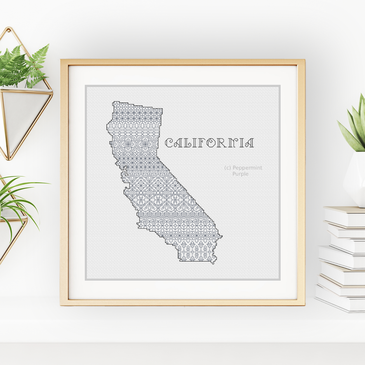 California Blackwork Blackwork Pattern by Peppermint Purple