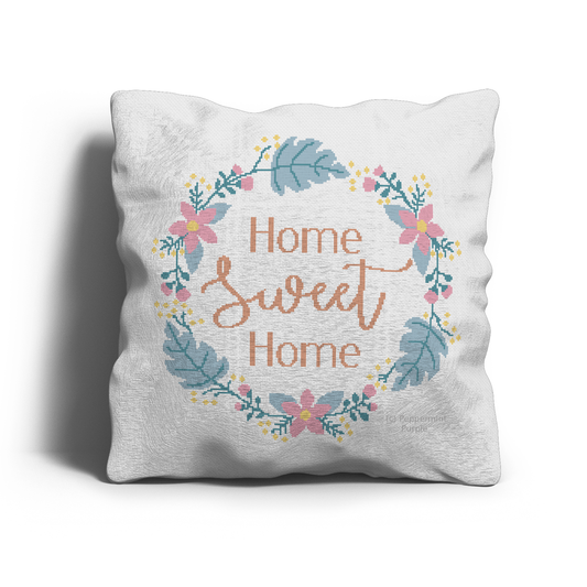 Home Sweet Home Chart Cross Stitch Pattern by Peppermint Purple