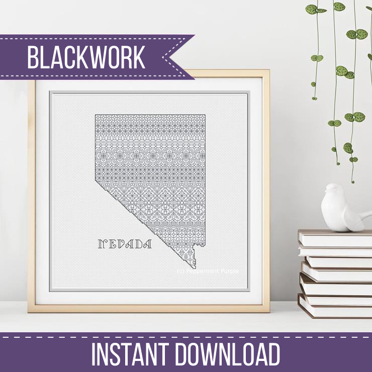 Nevada Blackwork Blackwork Pattern by Peppermint Purple