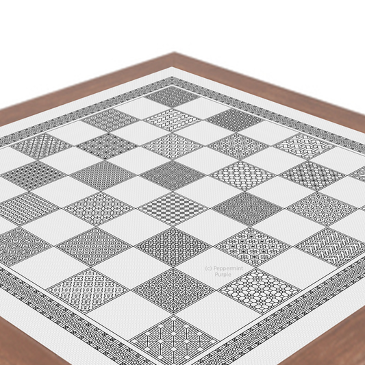 Blackwork Chessboard Blackwork Pattern by Peppermint Purple