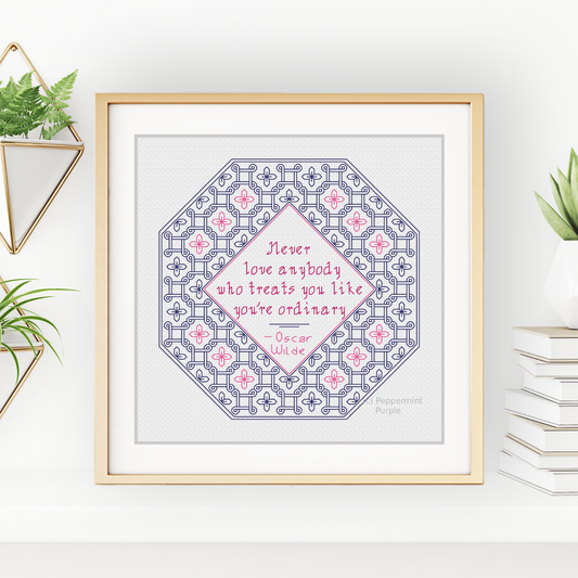 Ordinary - Oscar Wilde Blackwork Pattern by Peppermint Purple