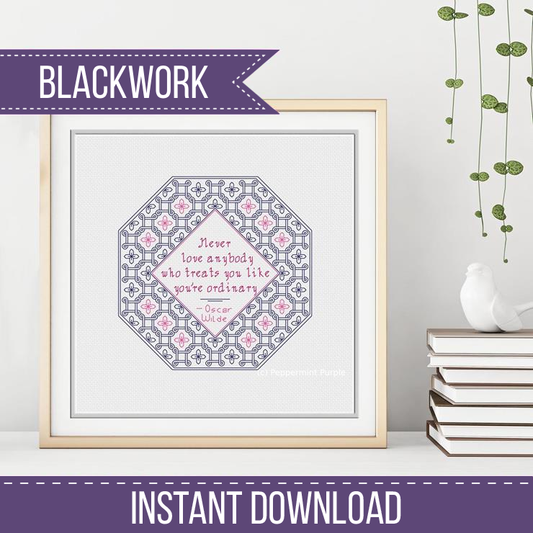 Ordinary - Oscar Wilde Blackwork Pattern by Peppermint Purple