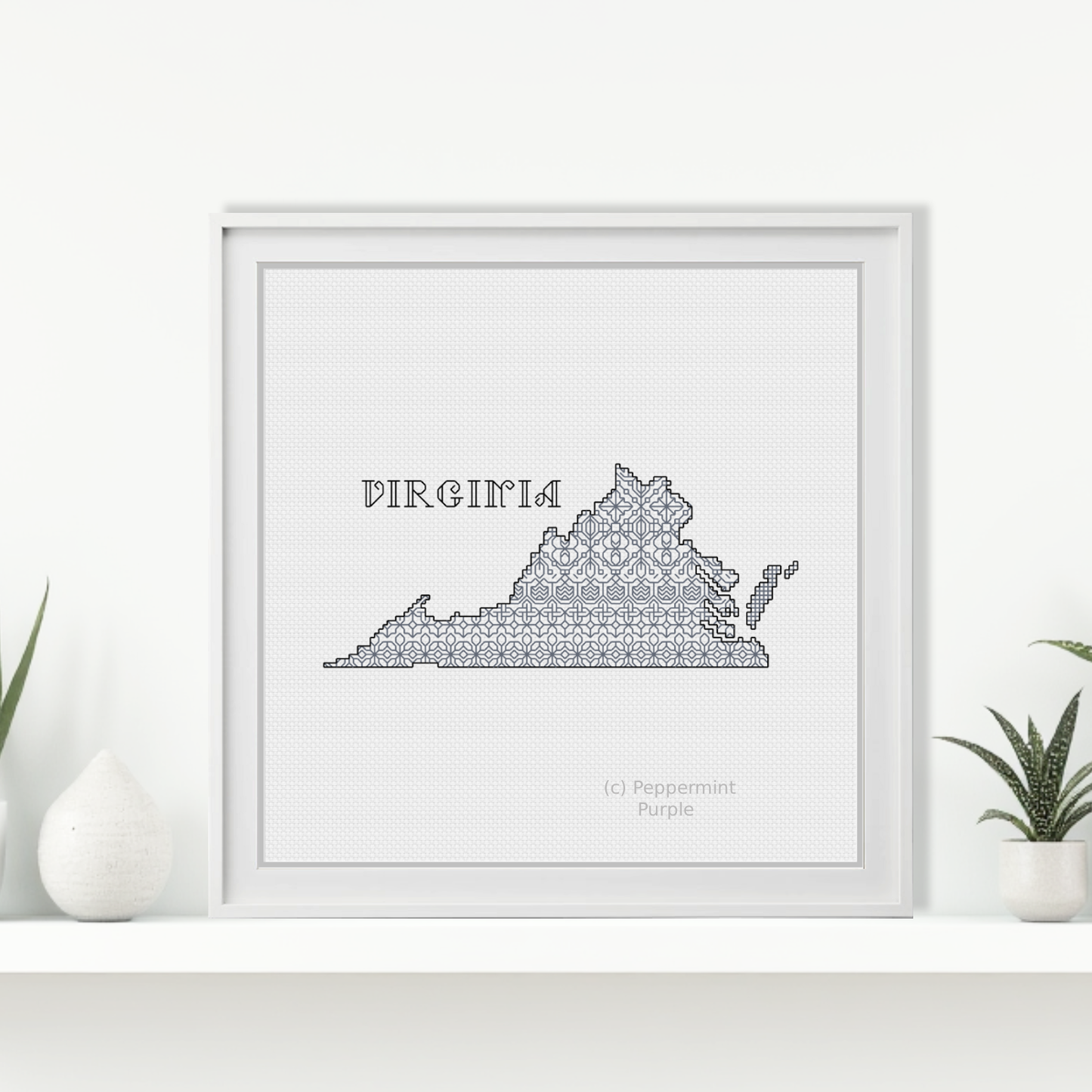 Virginia Blackwork Blackwork Pattern by Peppermint Purple