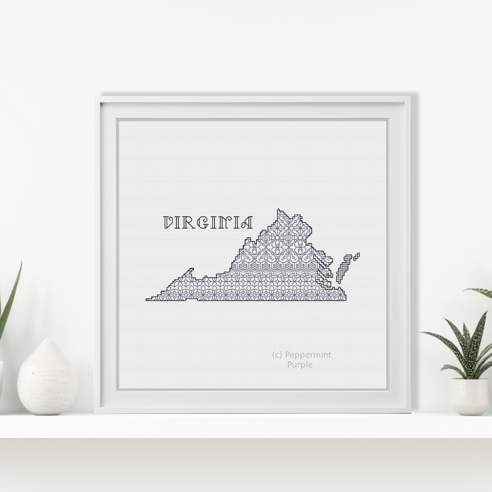 Virginia Blackwork Blackwork Pattern by Peppermint Purple
