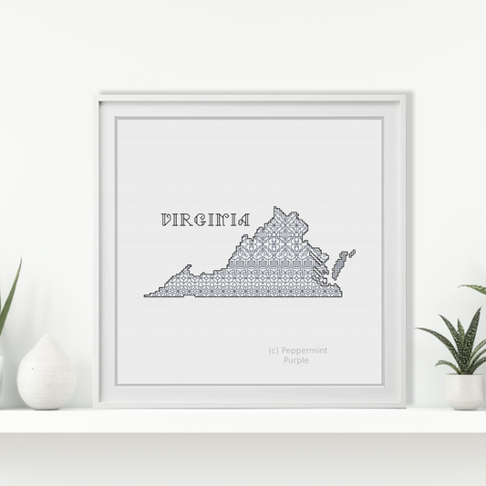 Virginia Blackwork Blackwork Pattern by Peppermint Purple