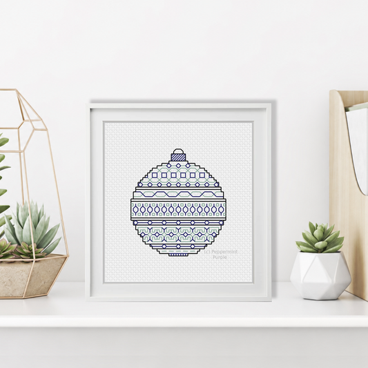 Christmas Bauble Blackwork Pattern by Peppermint Purple
