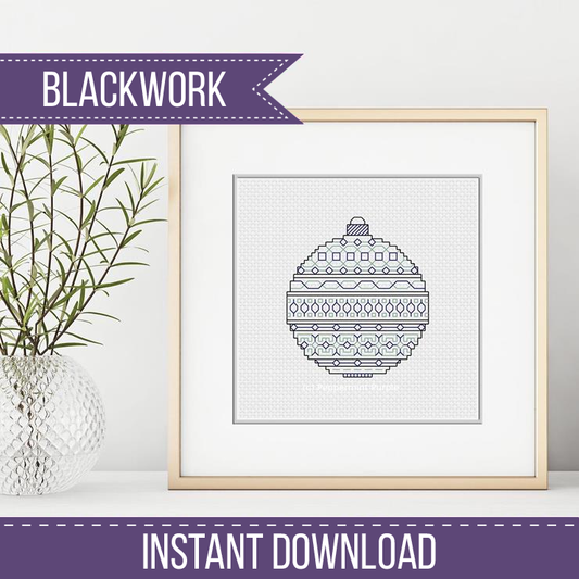 Christmas Bauble Blackwork Pattern by Peppermint Purple