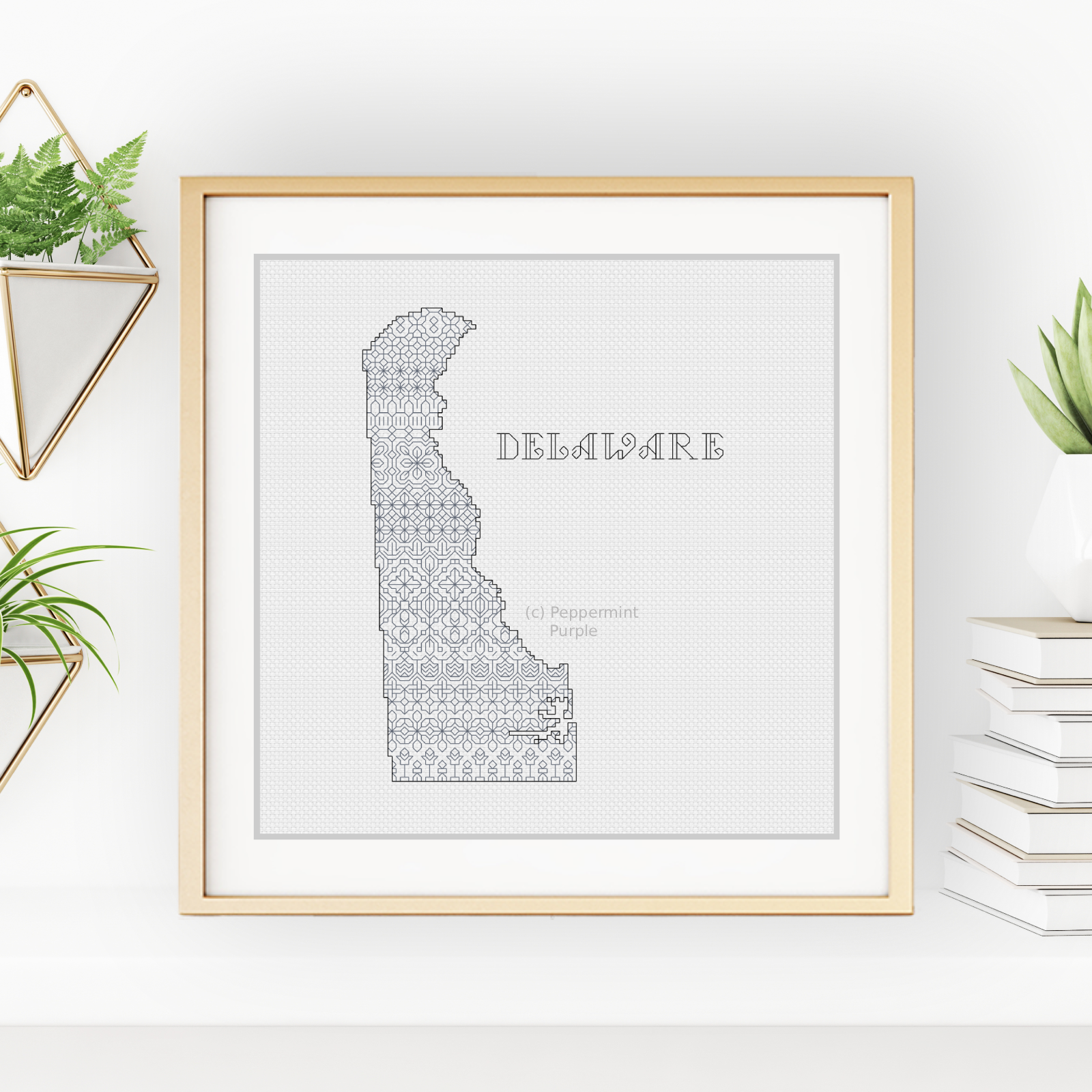 Delaware Blackwork Blackwork Pattern by Peppermint Purple
