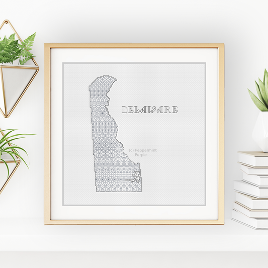 Delaware Blackwork Blackwork Pattern by Peppermint Purple