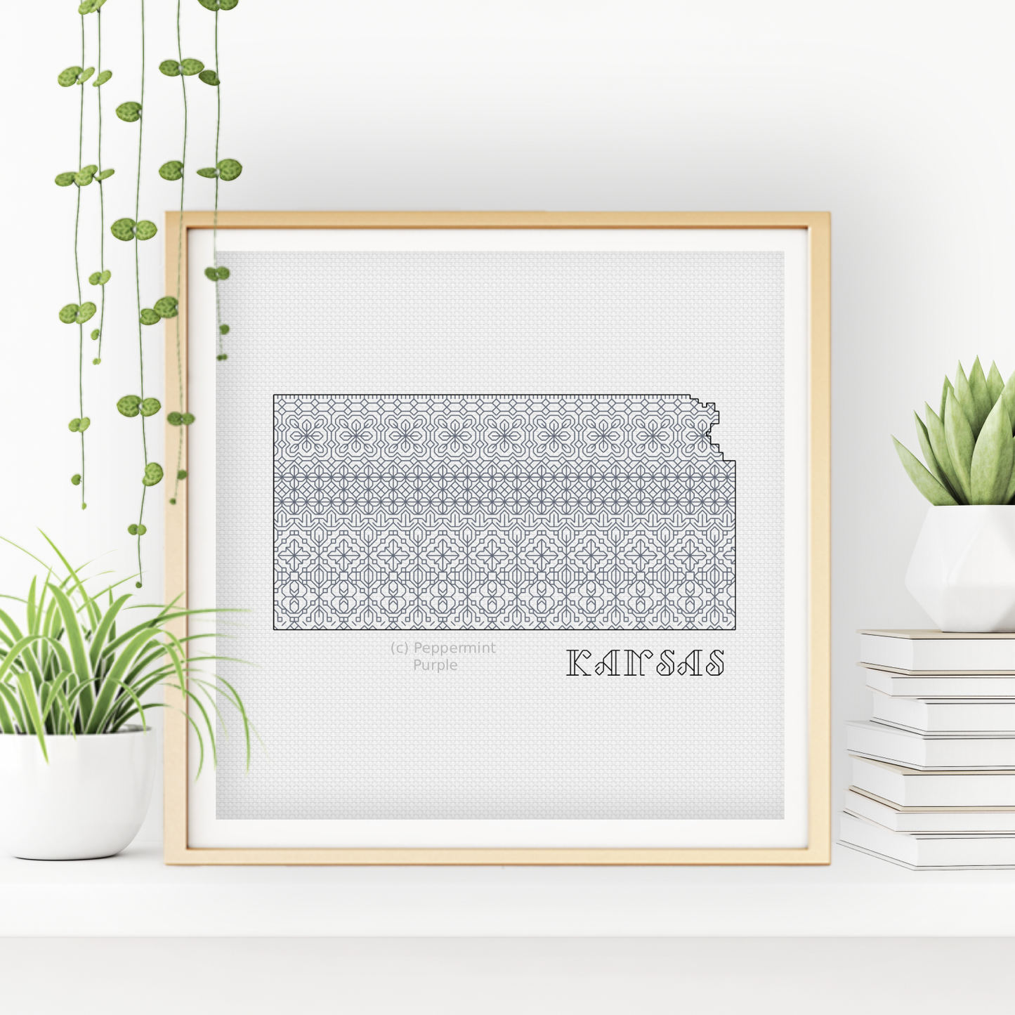 Kansas Blackwork Blackwork Pattern by Peppermint Purple