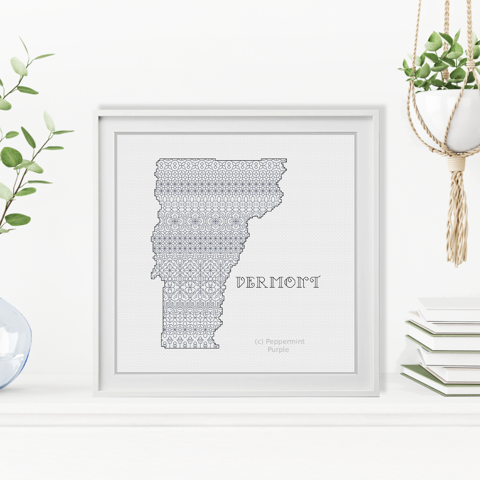 Vermont Blackwork Blackwork Pattern by Peppermint Purple