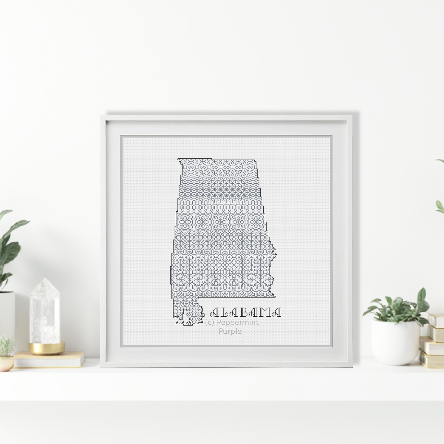 Alabama Blackwork Blackwork Pattern by Peppermint Purple