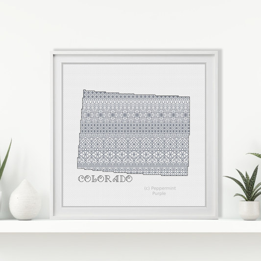 Colorado Blackwork Blackwork Pattern by Peppermint Purple
