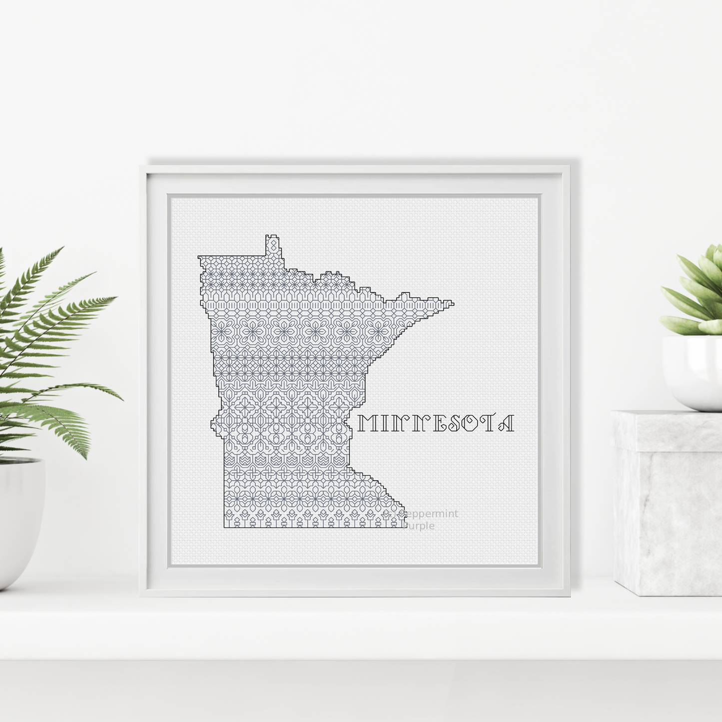 Minnesota Blackwork Blackwork Pattern by Peppermint Purple