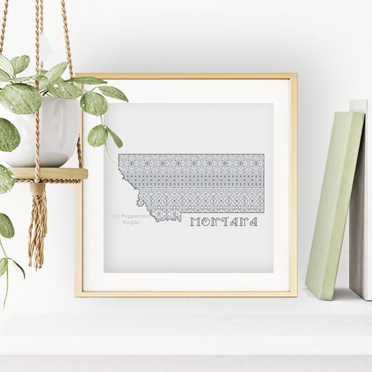Montana Blackwork Blackwork Pattern by Peppermint Purple