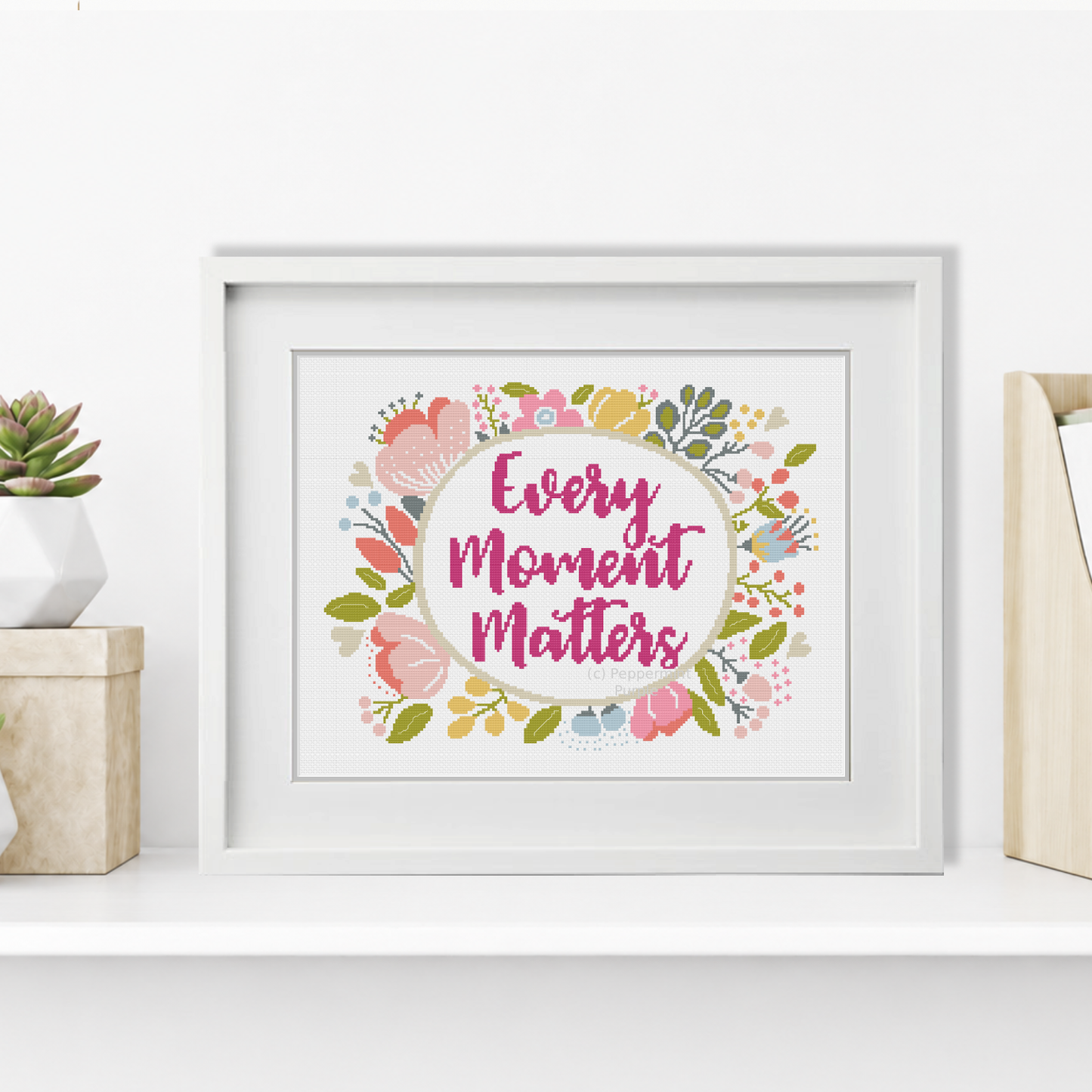Every Moment Matters Cross Stitch Pattern by Peppermint Purple