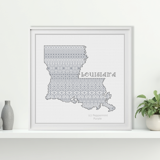 Louisiana Blackwork Blackwork Pattern by Peppermint Purple
