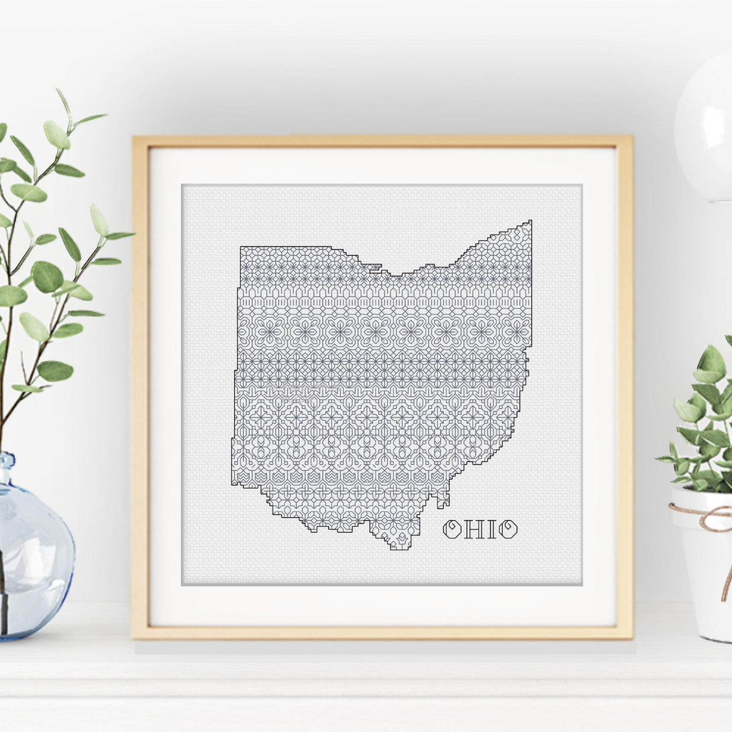 Ohio Blackwork Blackwork Pattern by Peppermint Purple