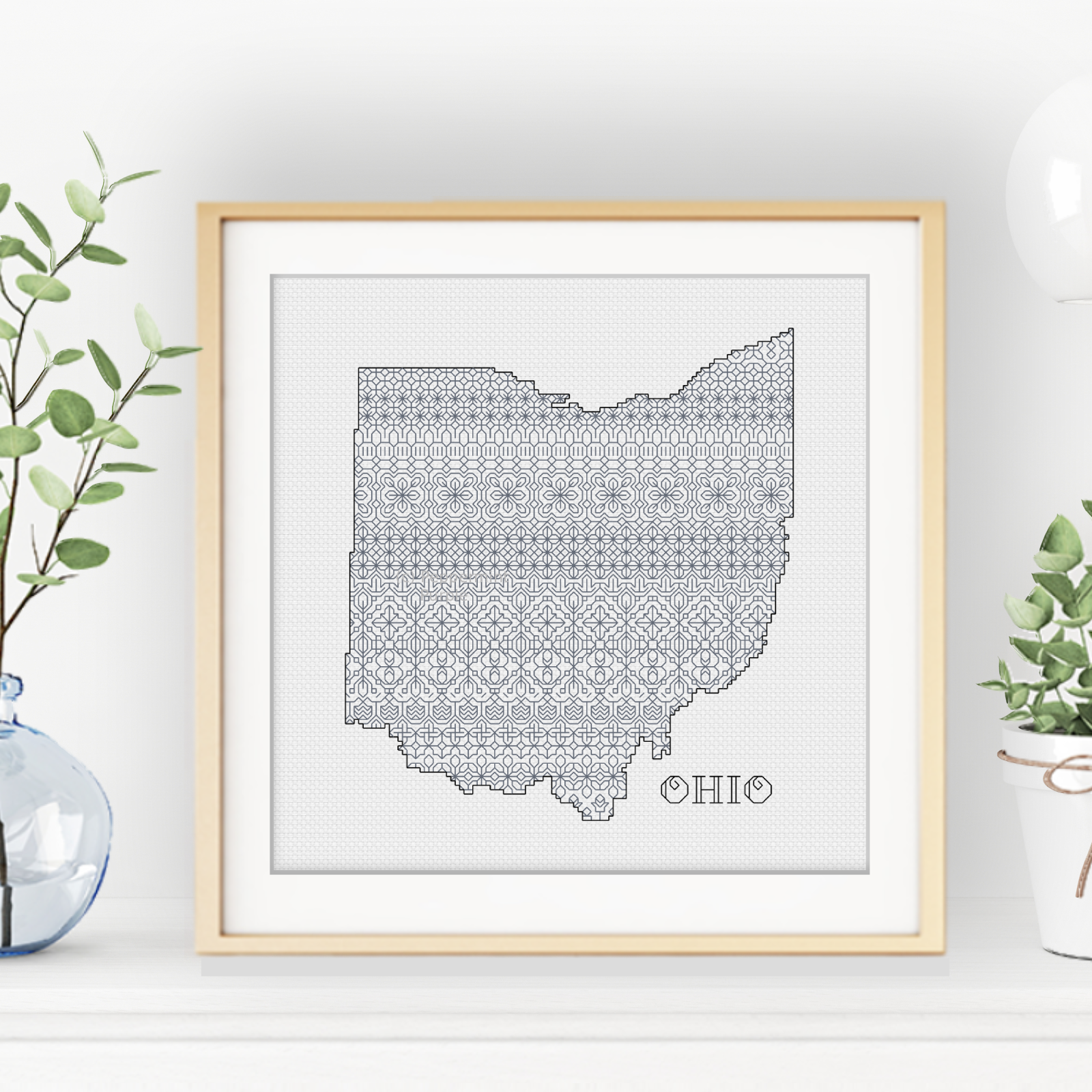 Ohio Blackwork Blackwork Pattern by Peppermint Purple