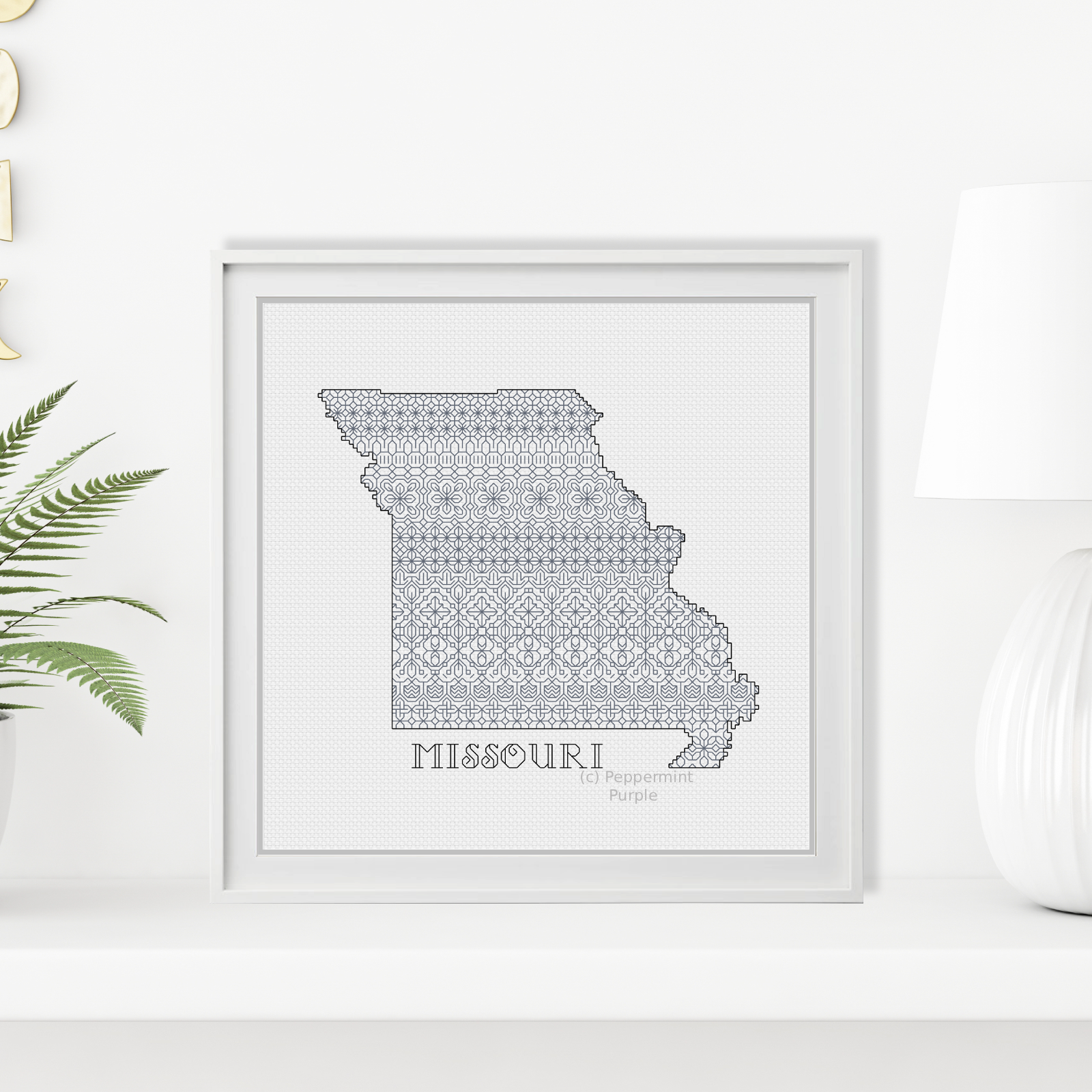 Missouri Blackwork Blackwork Pattern by Peppermint Purple
