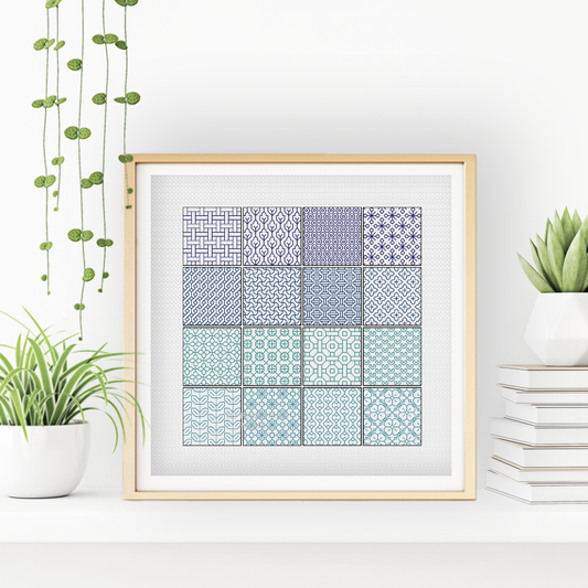 Blackwork Sampler Pattern Blackwork Pattern by Peppermint Purple
