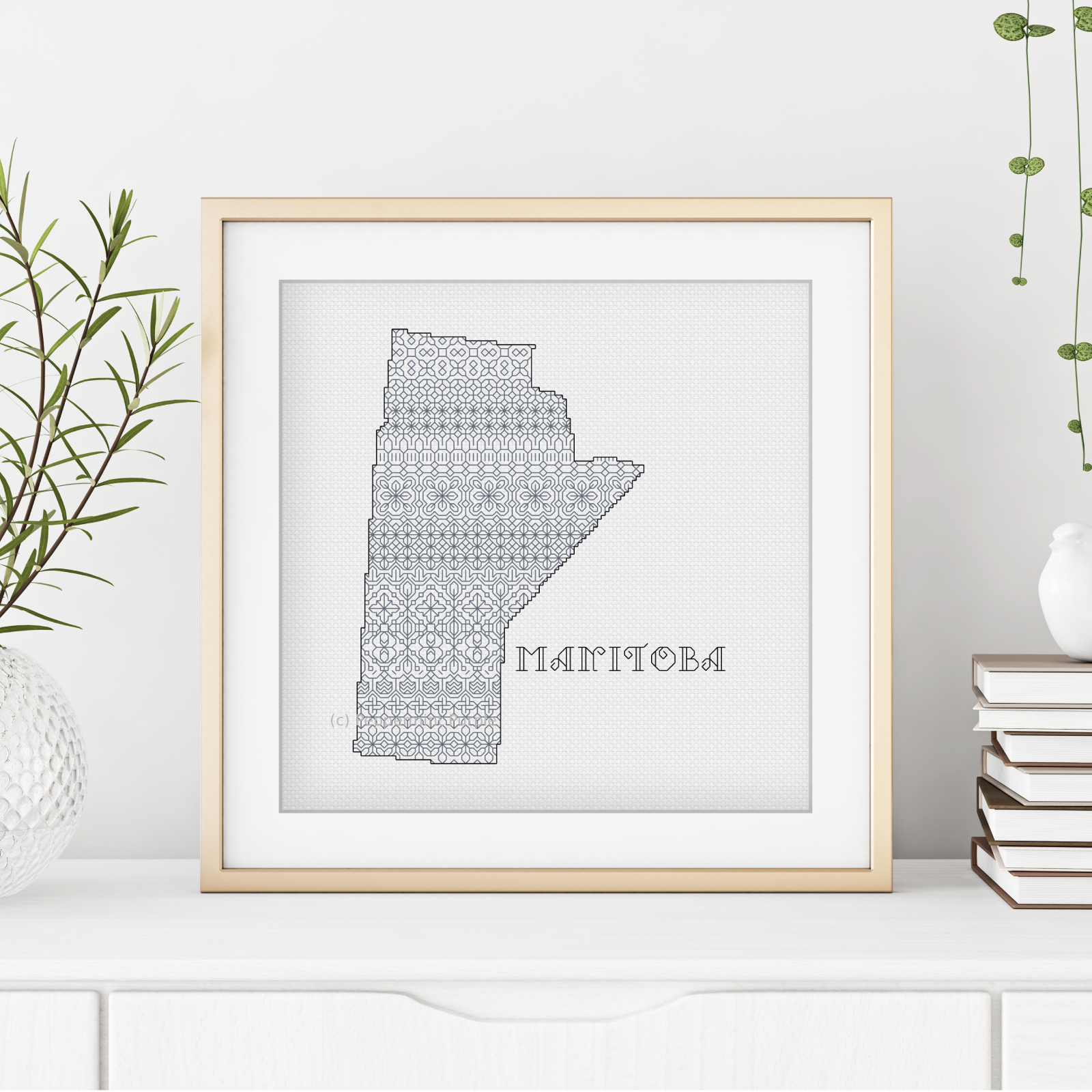 Manitoba Blackwork Blackwork Pattern by Peppermint Purple