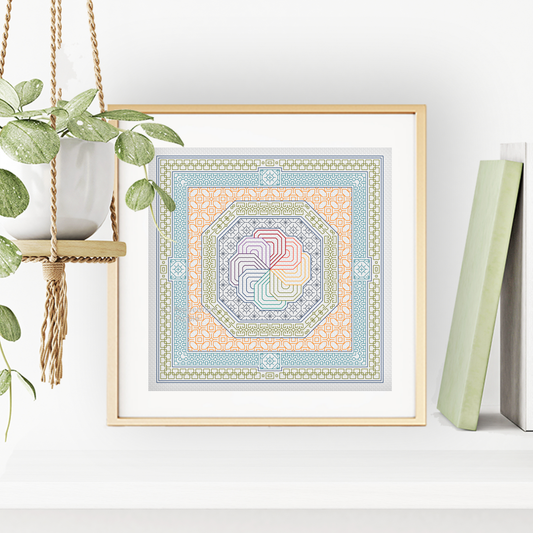 Catherine Wheel Blackwork Pattern by Peppermint Purple