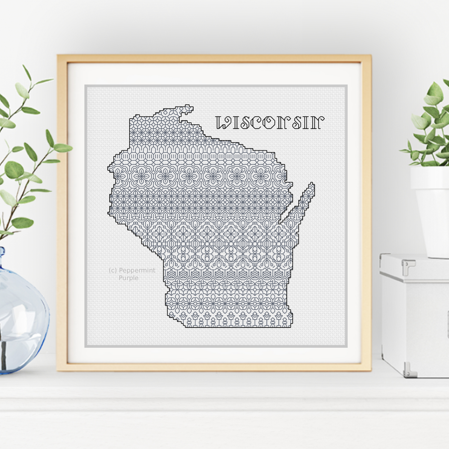 Wisconsin Blackwork Blackwork Pattern by Peppermint Purple