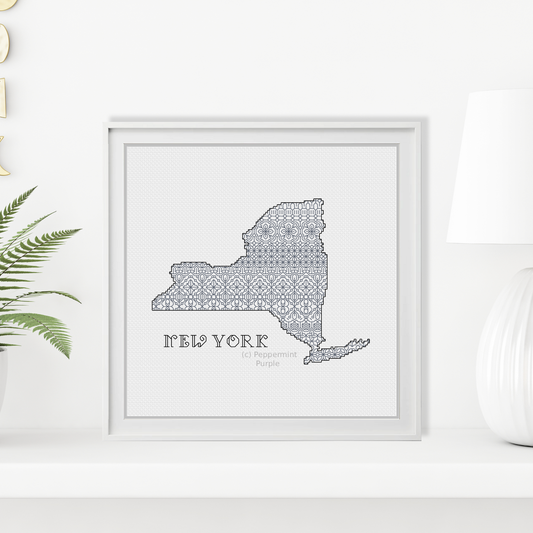 New York Blackwork Blackwork Pattern by Peppermint Purple
