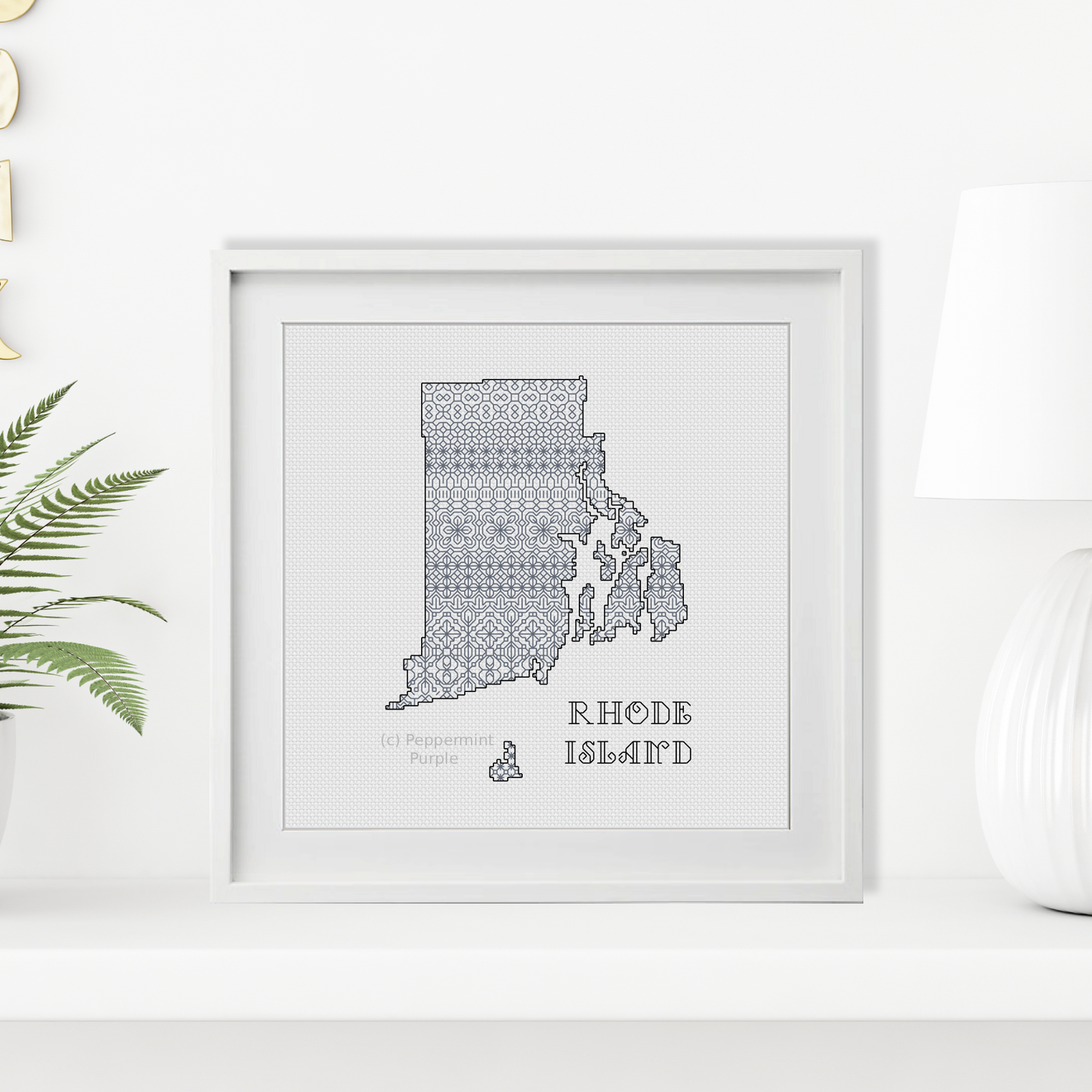 Rhode Island Blackwork Blackwork Pattern by Peppermint Purple