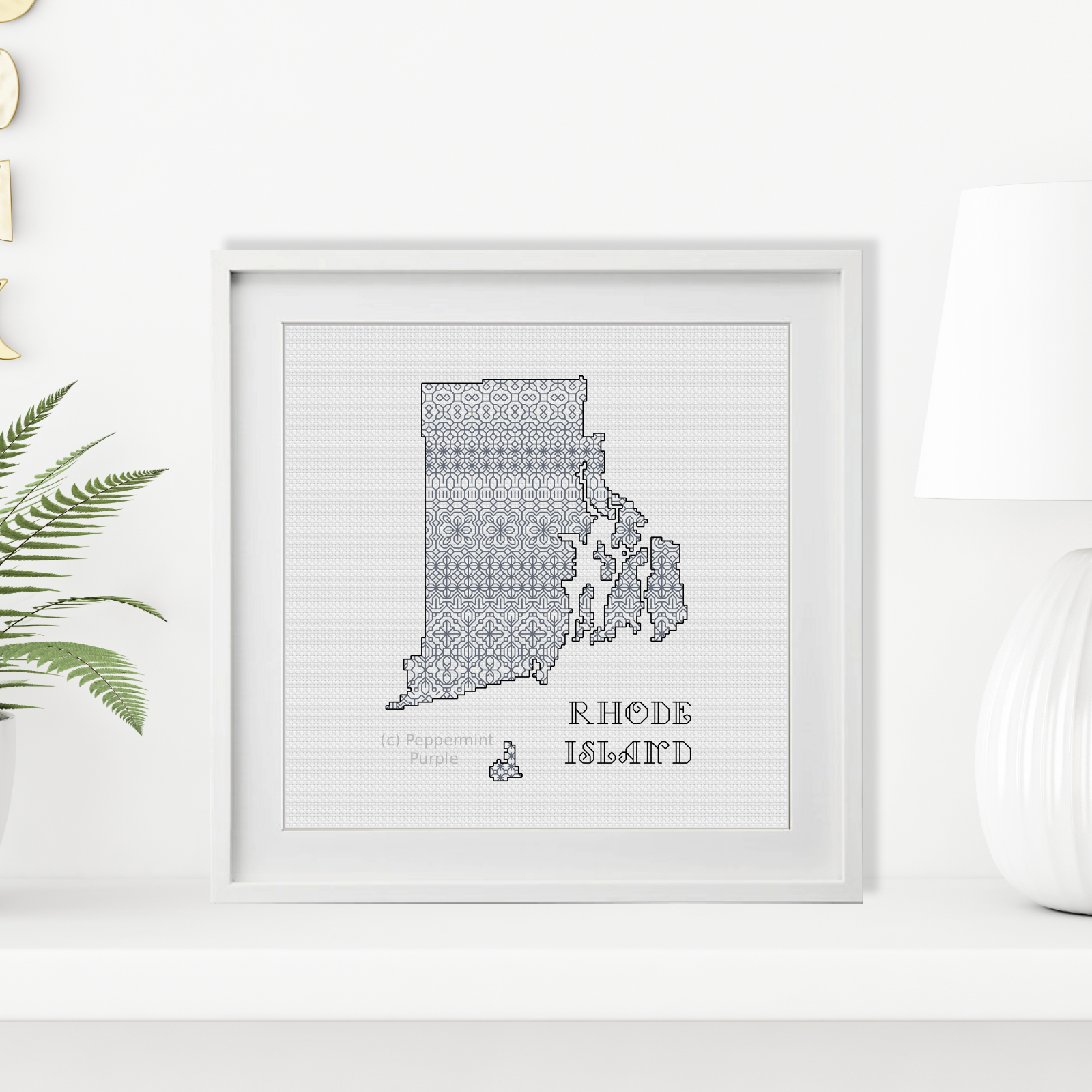Rhode Island Blackwork Blackwork Pattern by Peppermint Purple