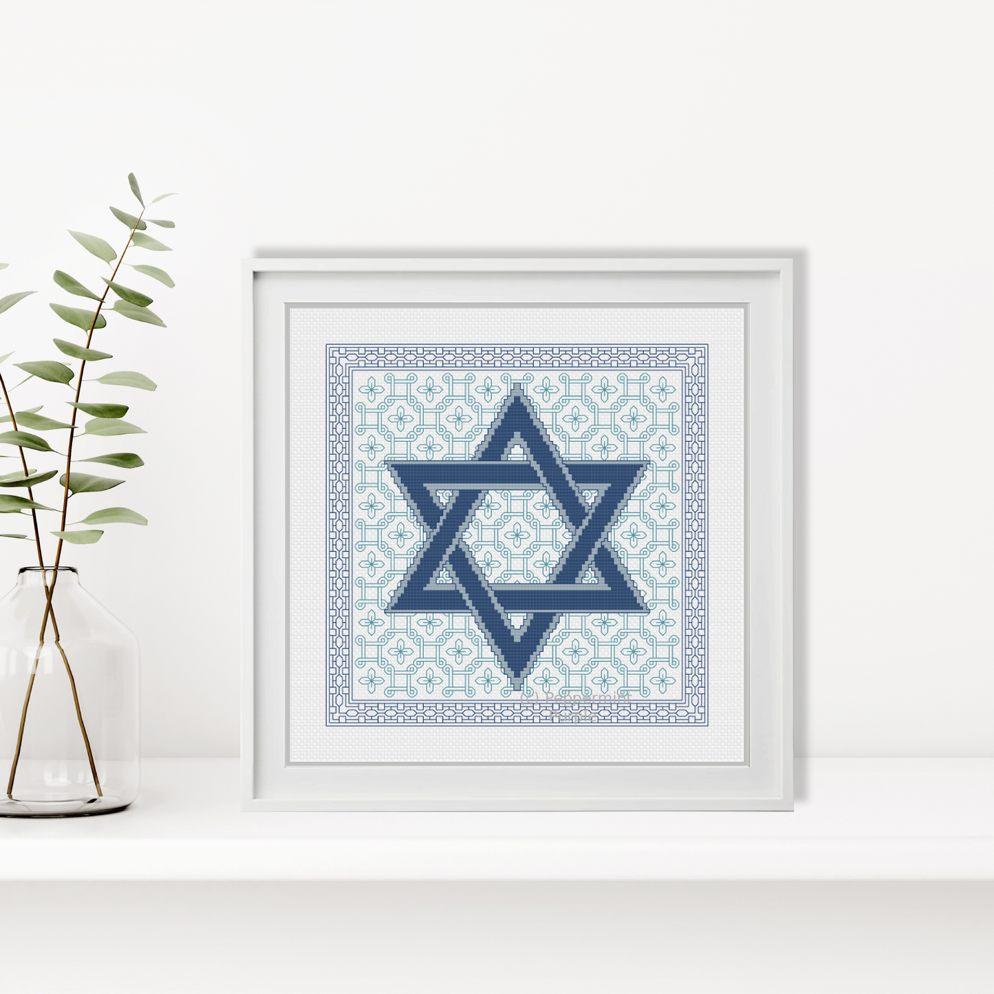 Star of David Blackwork Pattern by Peppermint Purple