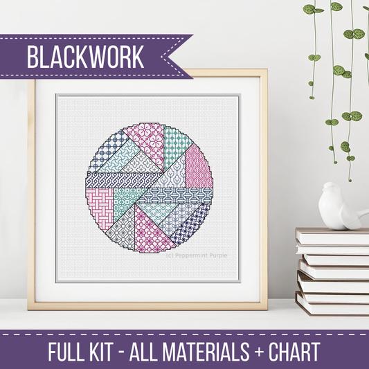 The Circle Blackwork Kit Blackwork Kit by Peppermint Purple