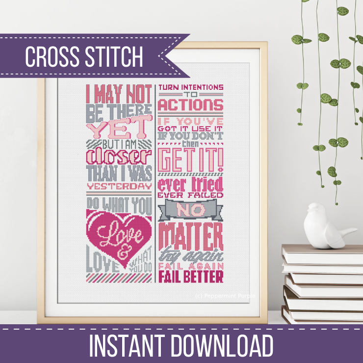 Inspirational Cross Stitch Pattern by Peppermint Purple