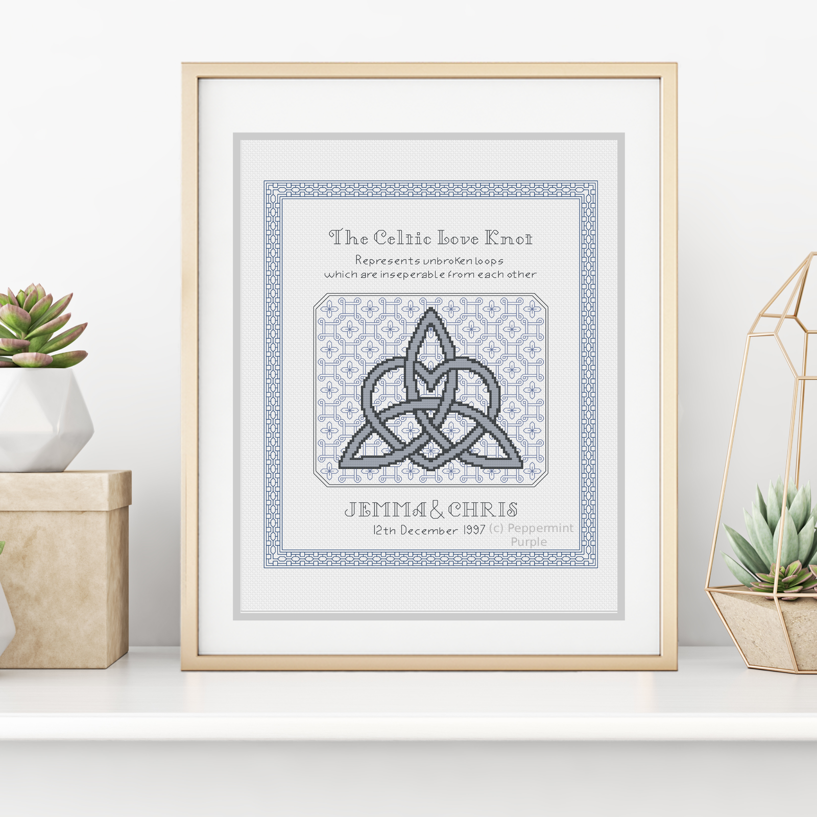 Wedding Love Knot Blackwork Pattern by Peppermint Purple