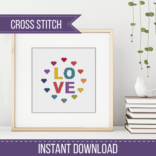 Love Cross Stitch Pattern by Peppermint Purple