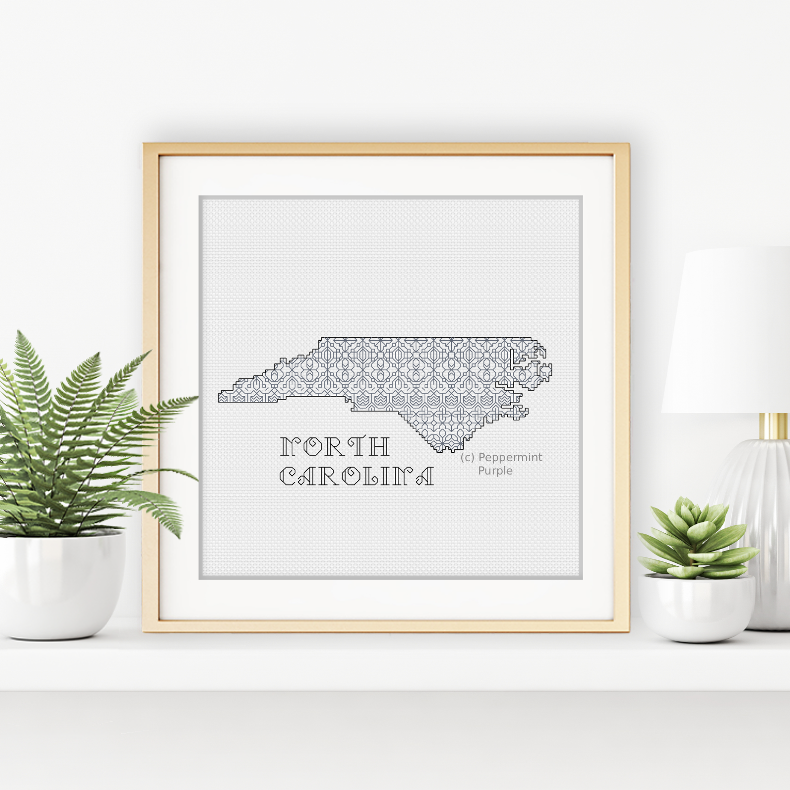 North Carolina Blackwork Blackwork Pattern by Peppermint Purple