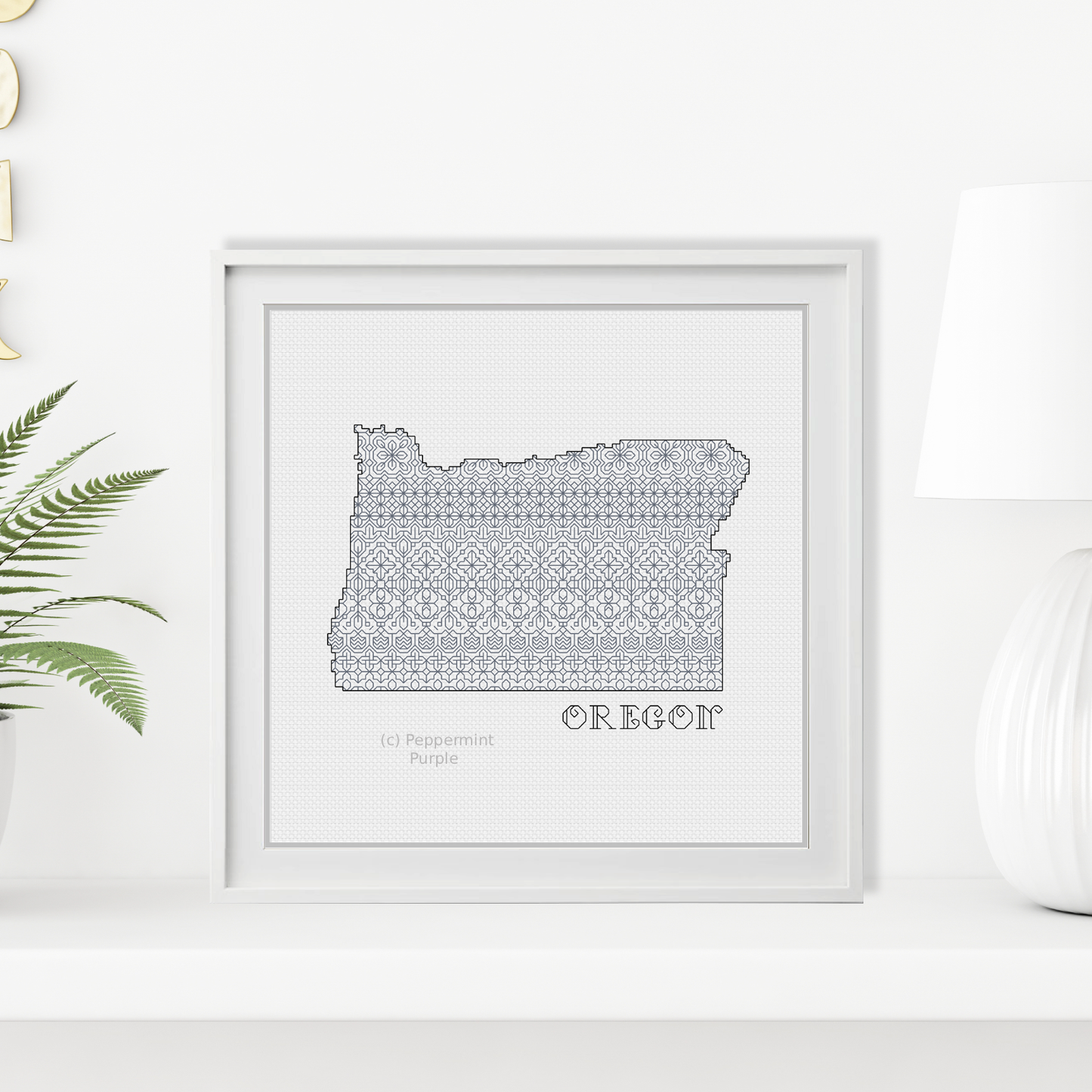 Oregon Blackwork Blackwork Pattern by Peppermint Purple