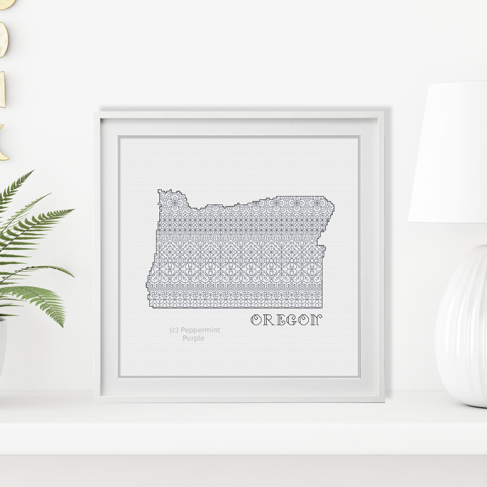 Oregon Blackwork Blackwork Pattern by Peppermint Purple