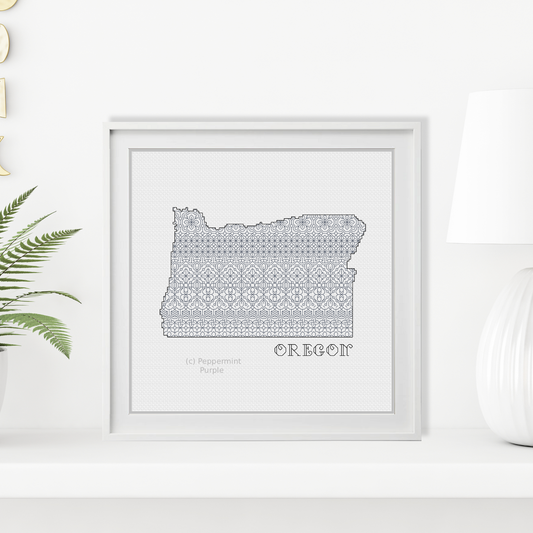 Oregon Blackwork Blackwork Pattern by Peppermint Purple