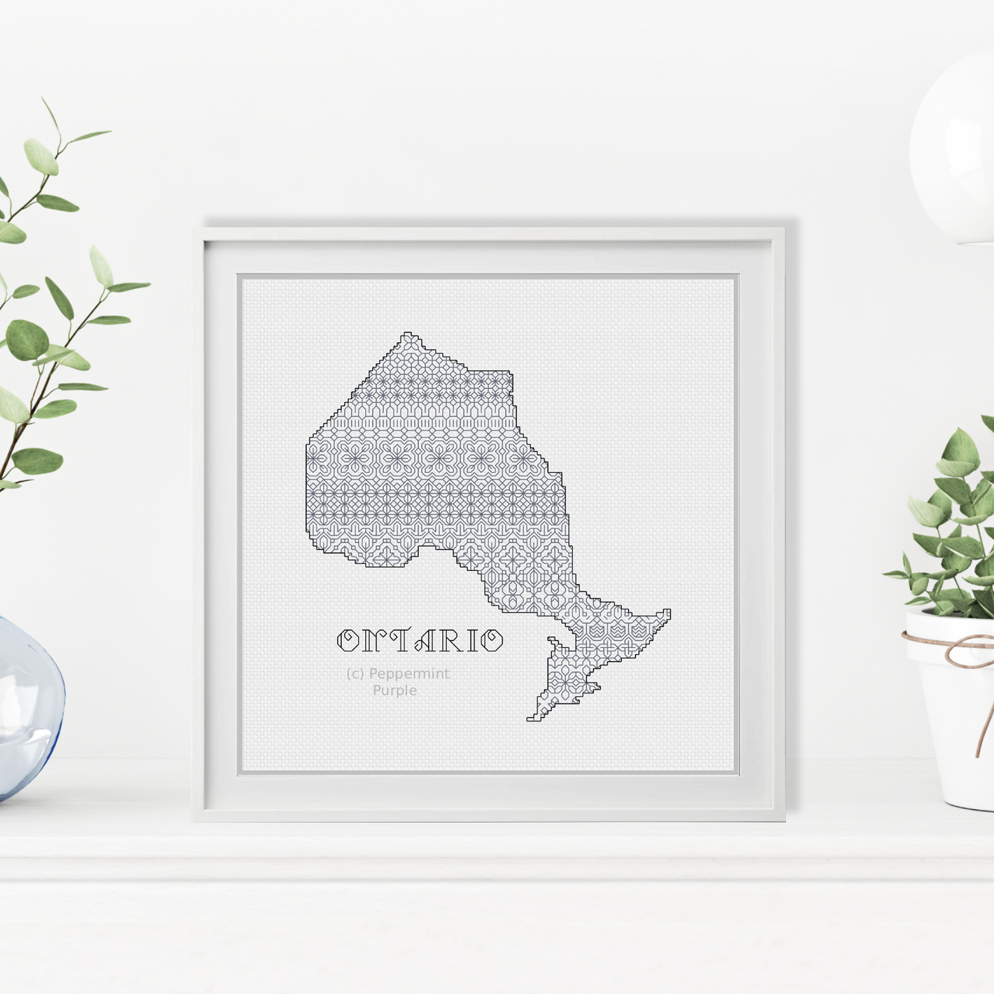 Ontario Blackwork Pattern by Peppermint Purple