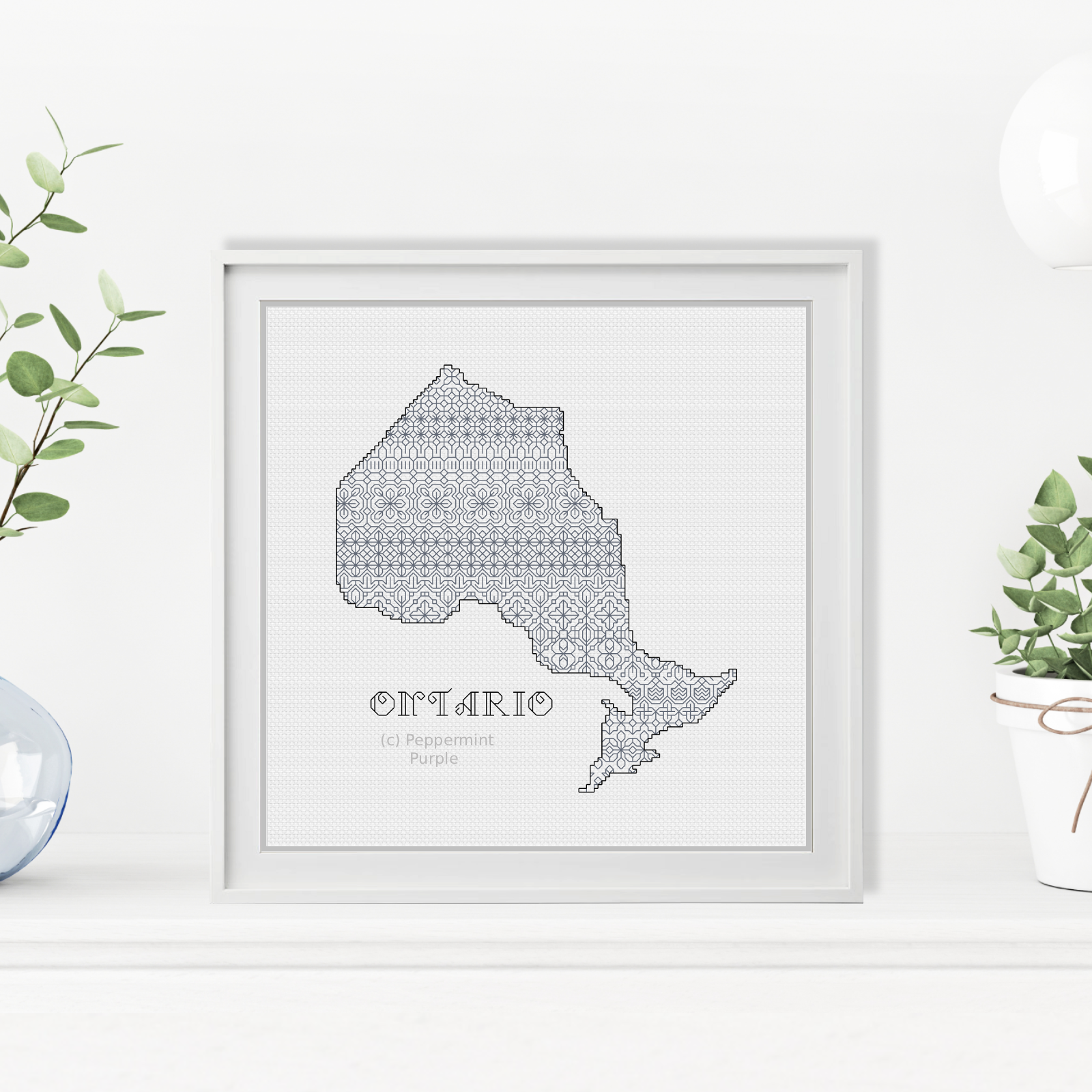 Ontario Blackwork Pattern by Peppermint Purple