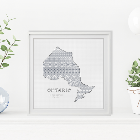 Ontario Blackwork Pattern by Peppermint Purple