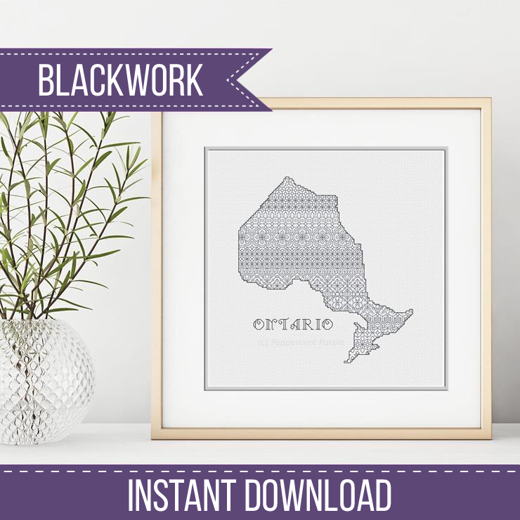 Ontario Blackwork Pattern by Peppermint Purple