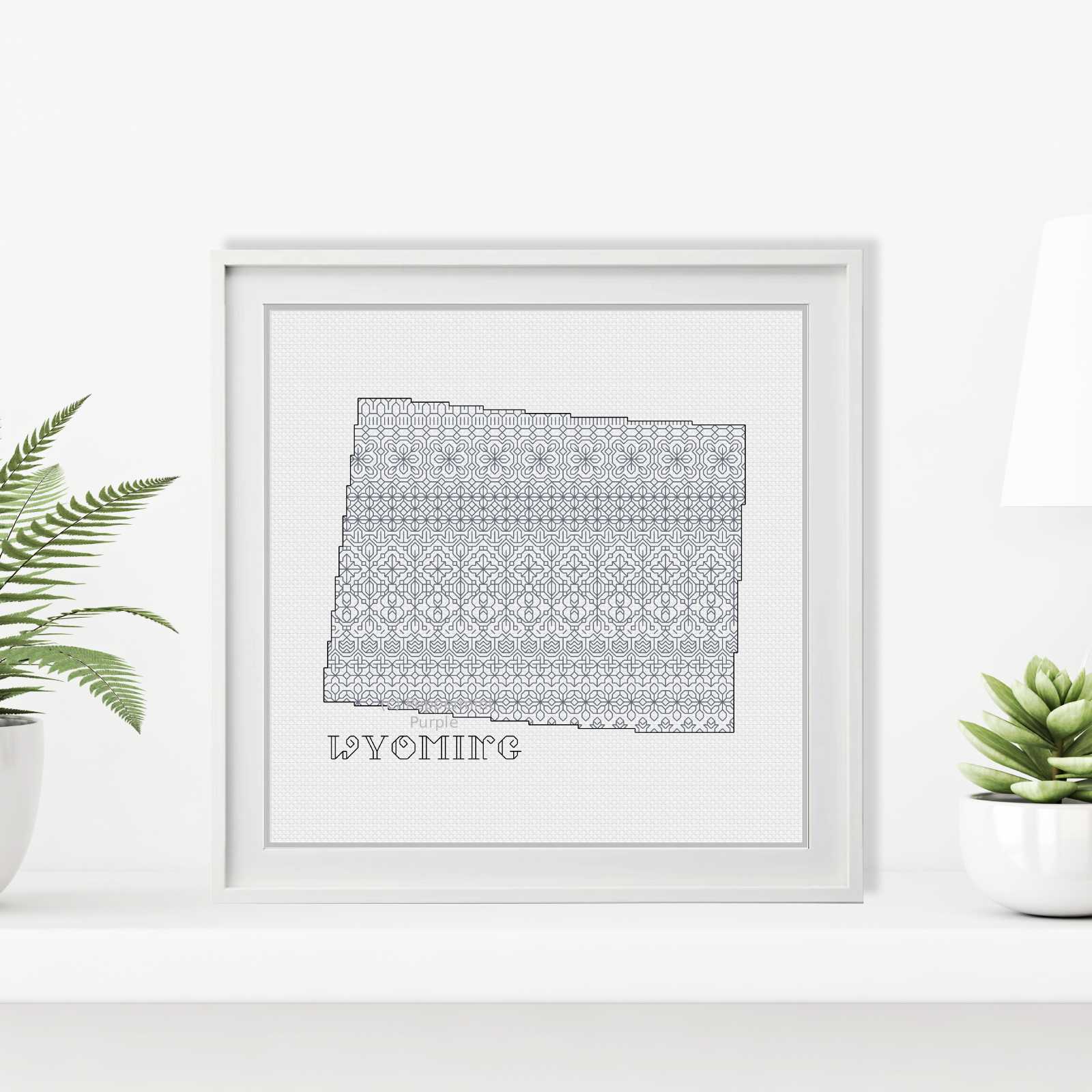 Wyoming Blackwork Blackwork Pattern by Peppermint Purple