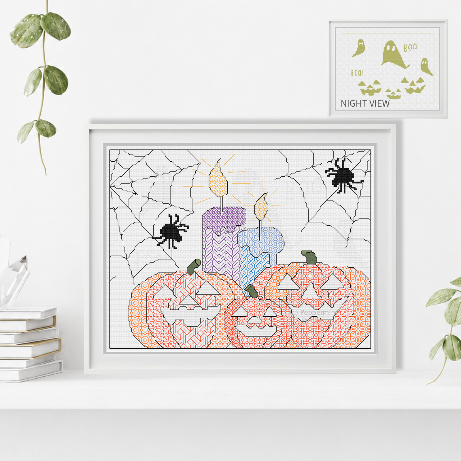 Halloween Blackwork Pattern by Peppermint Purple