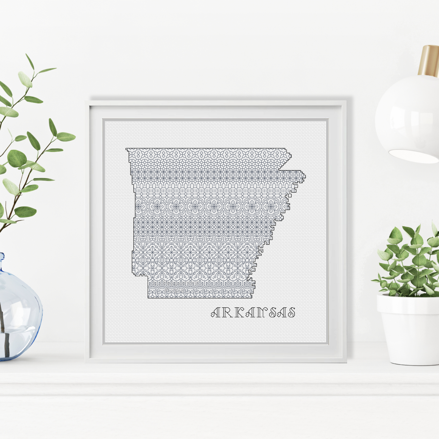 Arkansas Blackwork Blackwork Pattern by Peppermint Purple